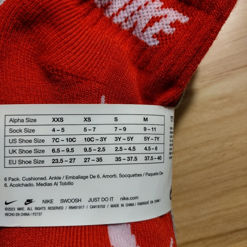 Nike Cushioned 6 Pair Ankle Multi-Pack Socks YTH 7C-10C NWT